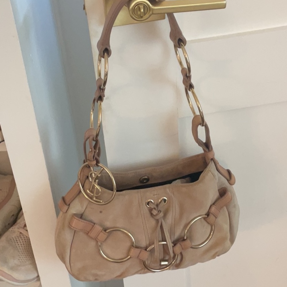 Chic Beige Designer Shoulder Bag